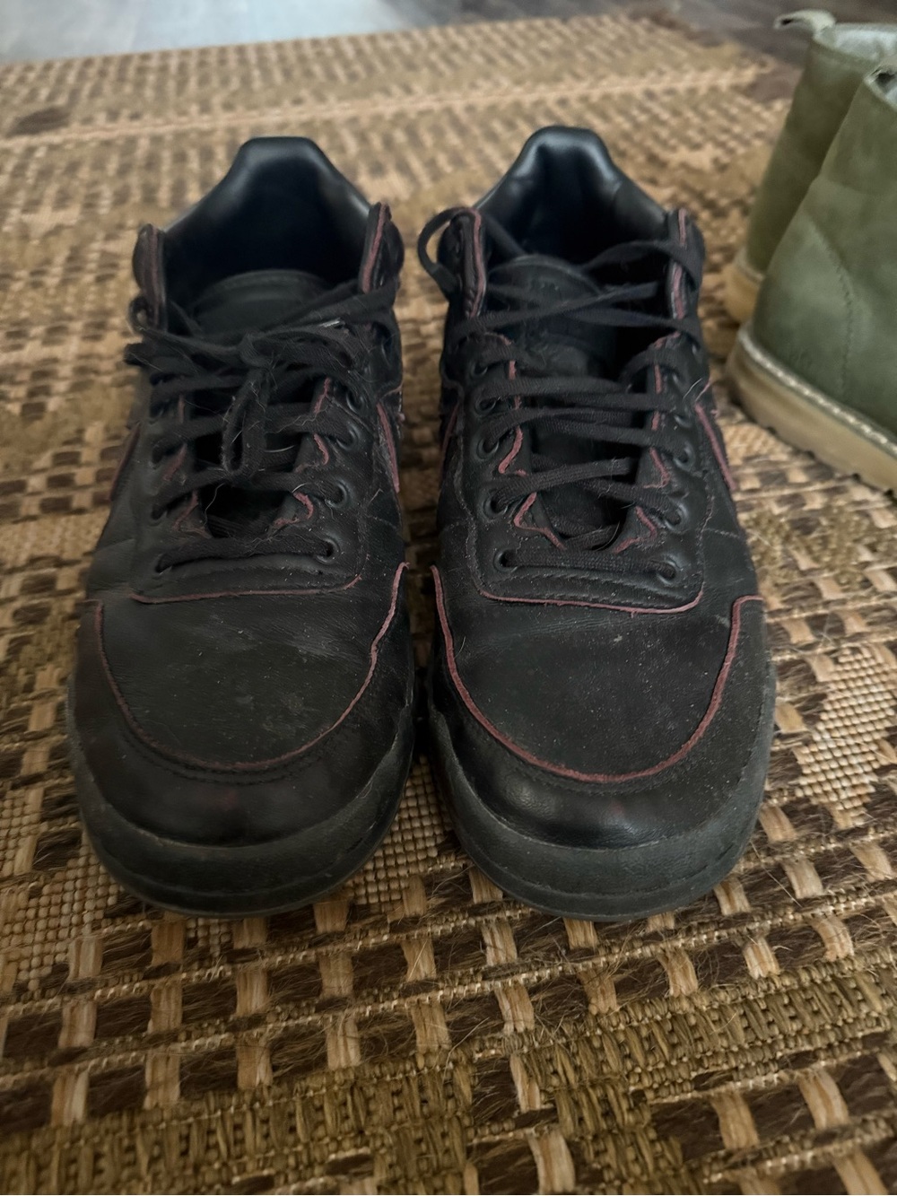 Converse Black Sneakers with Red Stitching